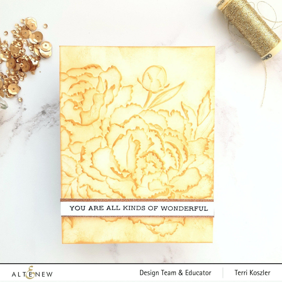 Embossing Folder Frilly Peonies 3D Embossing Folder