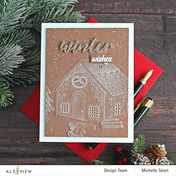 Embossing Folder Gingerbread House 3D Embossing Folder