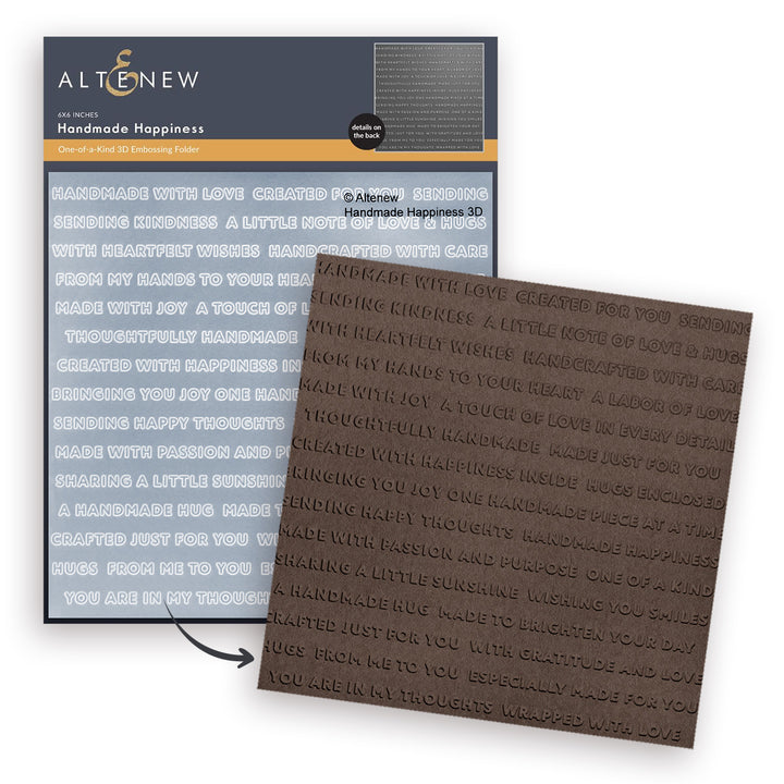 Embossing Folder Handmade Happiness 3D Embossing Folder