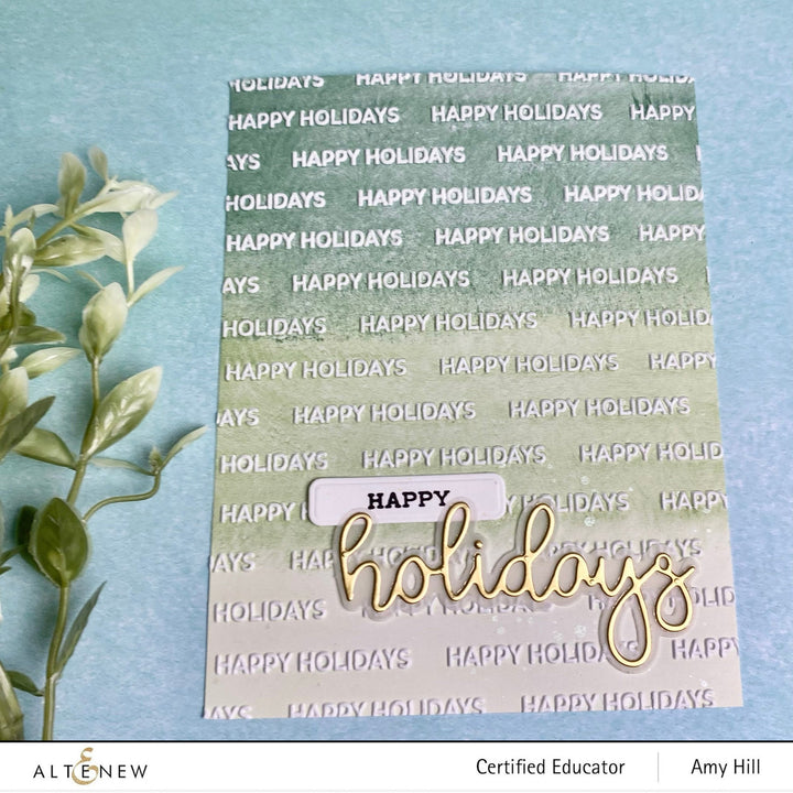 Embossing Folder Happy Holidays 3D Embossing Folder