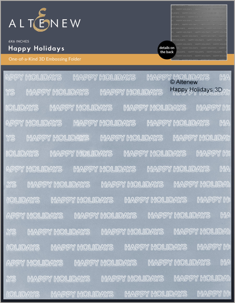 Embossing Folder Happy Holidays 3D Embossing Folder