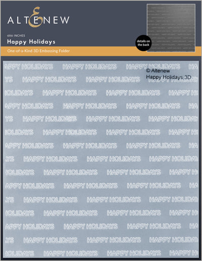 Embossing Folder Happy Holidays 3D Embossing Folder