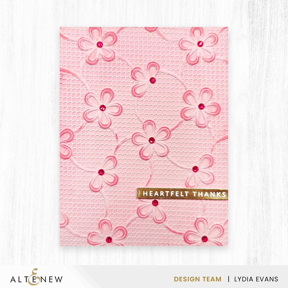 Embossing Folder Lace Topped Petals 3D Embossing Folder
