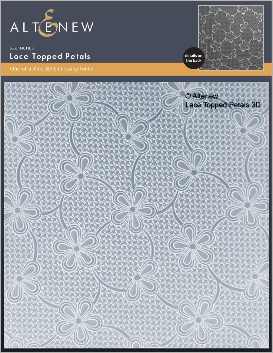 Embossing Folder Lace Topped Petals 3D Embossing Folder