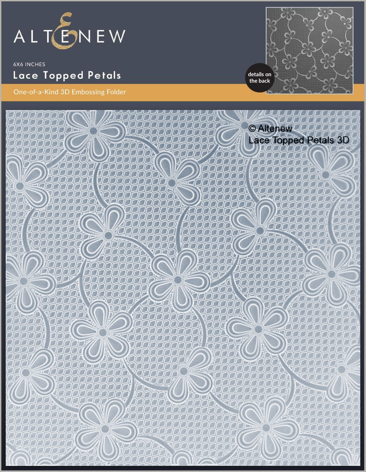 Embossing Folder Lace Topped Petals 3D Embossing Folder