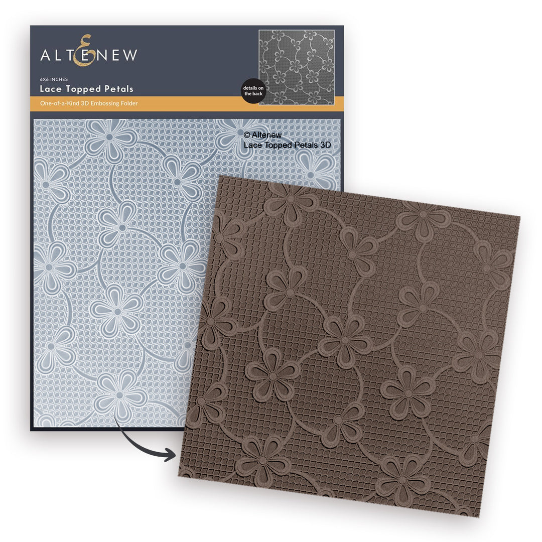 Embossing Folder Lace Topped Petals 3D Embossing Folder
