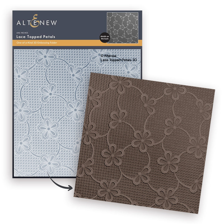 Embossing Folder Lace Topped Petals 3D Embossing Folder