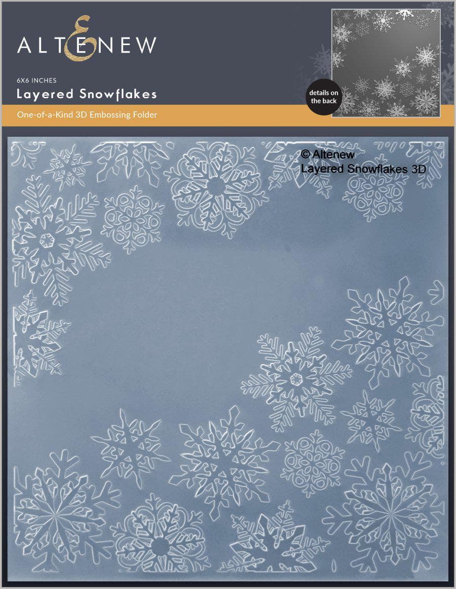 Embossing Folder Layered Snowflakes 3D Embossing Folder