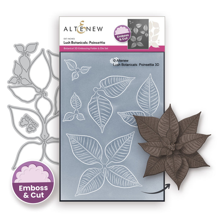 Embossing Folder Lush Botanicals: Poinsettia 3D Embossing Folder & Die Set