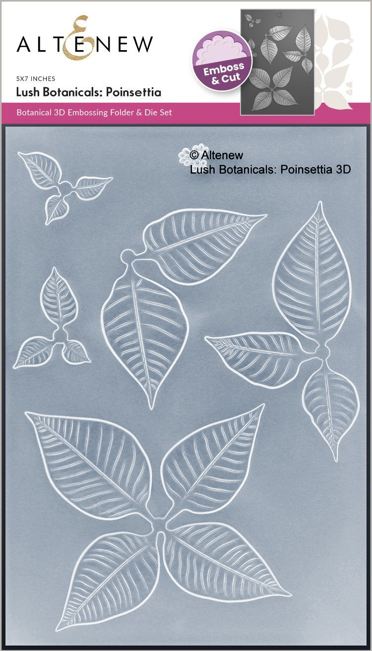 Embossing Folder Lush Botanicals: Poinsettia 3D Embossing Folder & Die Set