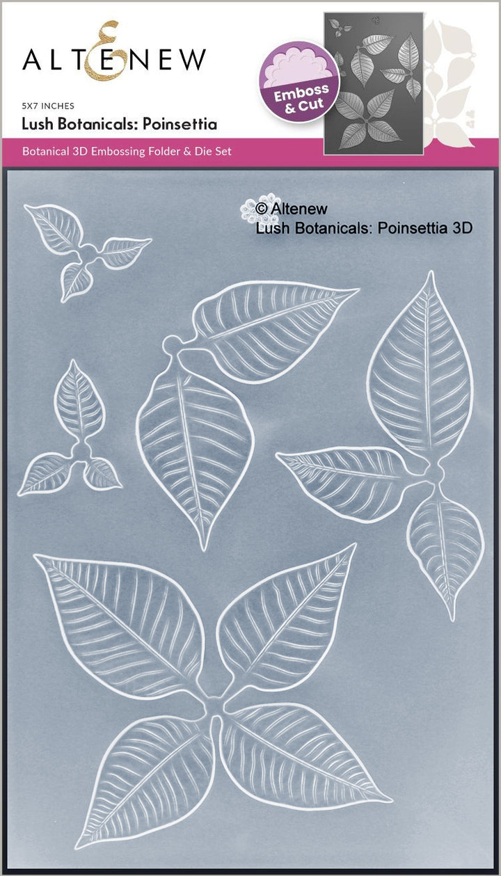 Embossing Folder Lush Botanicals: Poinsettia 3D Embossing Folder & Die Set