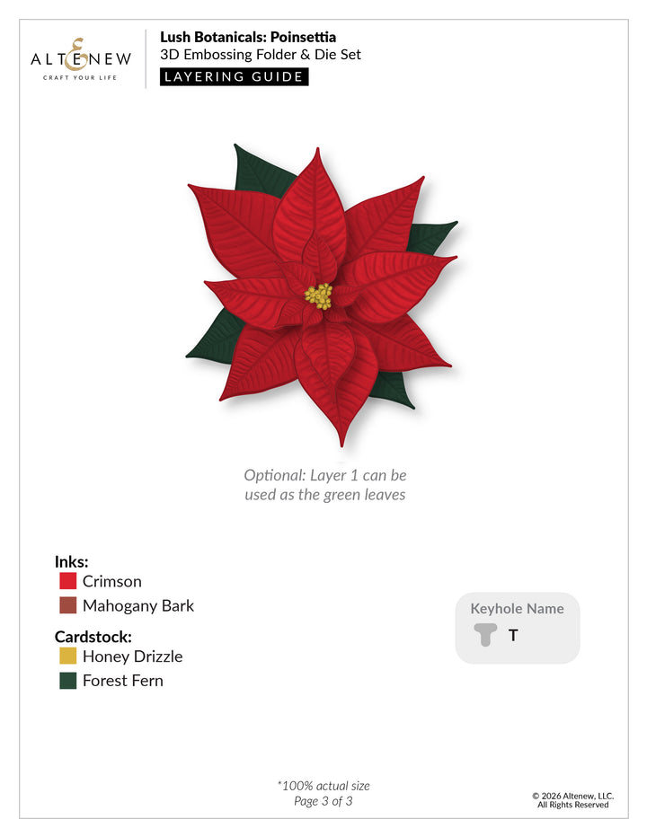 Embossing Folder Lush Botanicals: Poinsettia 3D Embossing Folder & Die Set