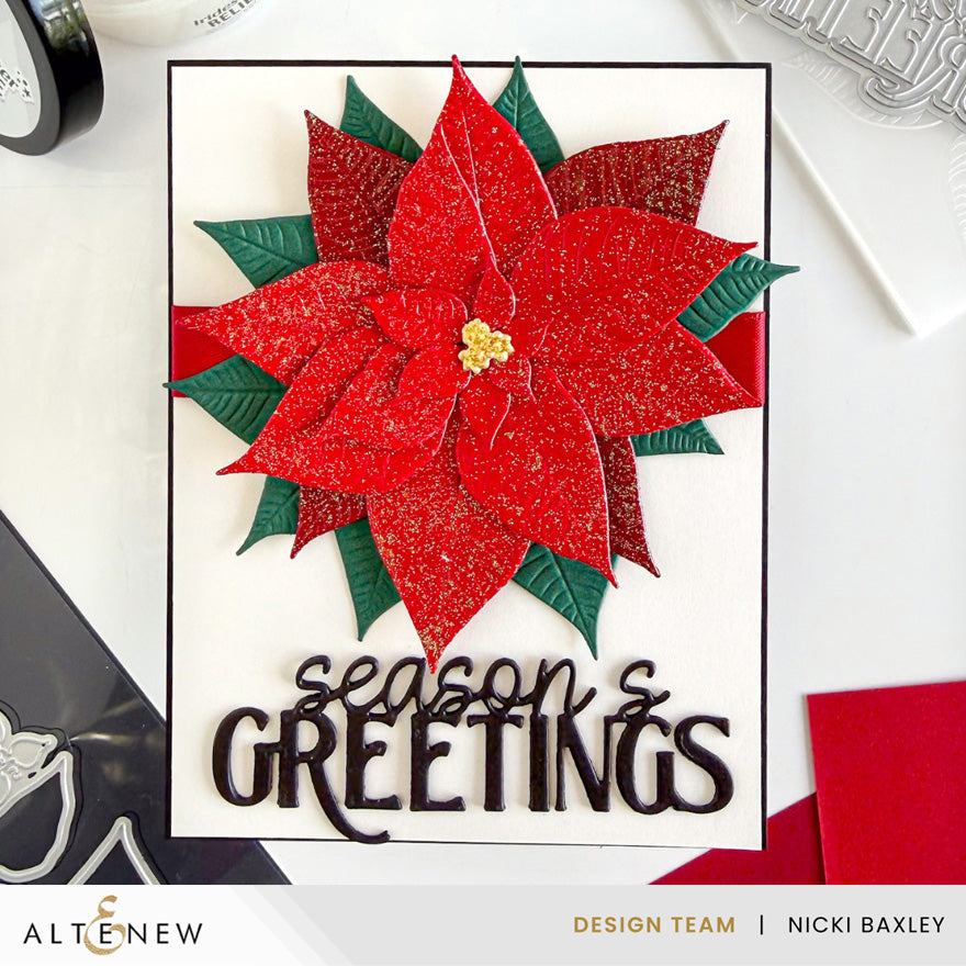 Embossing Folder Lush Botanicals: Poinsettia 3D Embossing Folder & Die Set