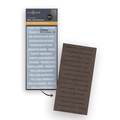 Embossing Folder Mini Sentiments 3D Embossing folder