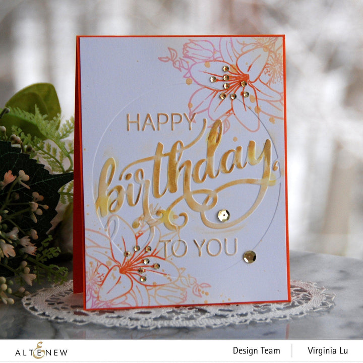 Embossing Folder Modern Birthday Faux Letterpress Debossing Folder