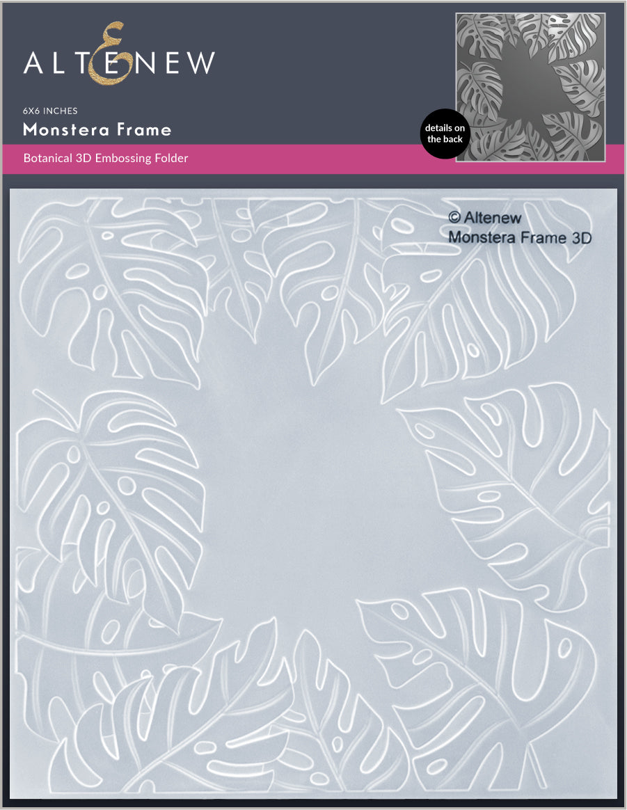 Embossing Folder Monstera Frame 3D Embossing Folder