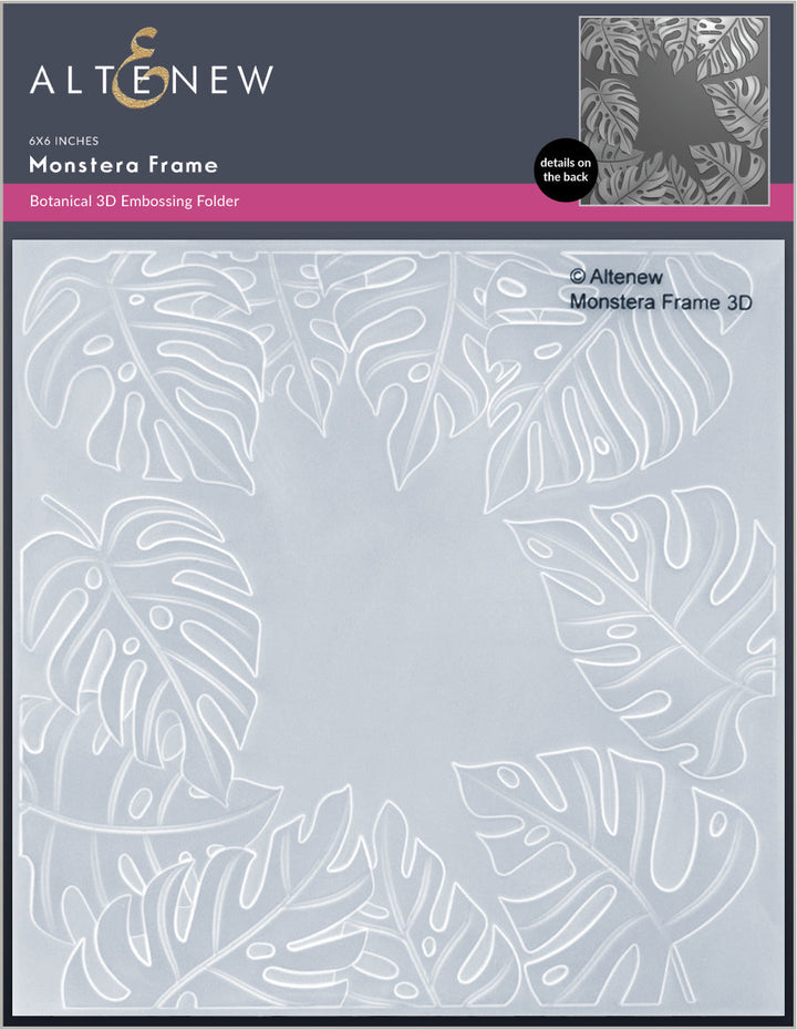 Embossing Folder Monstera Frame 3D Embossing Folder