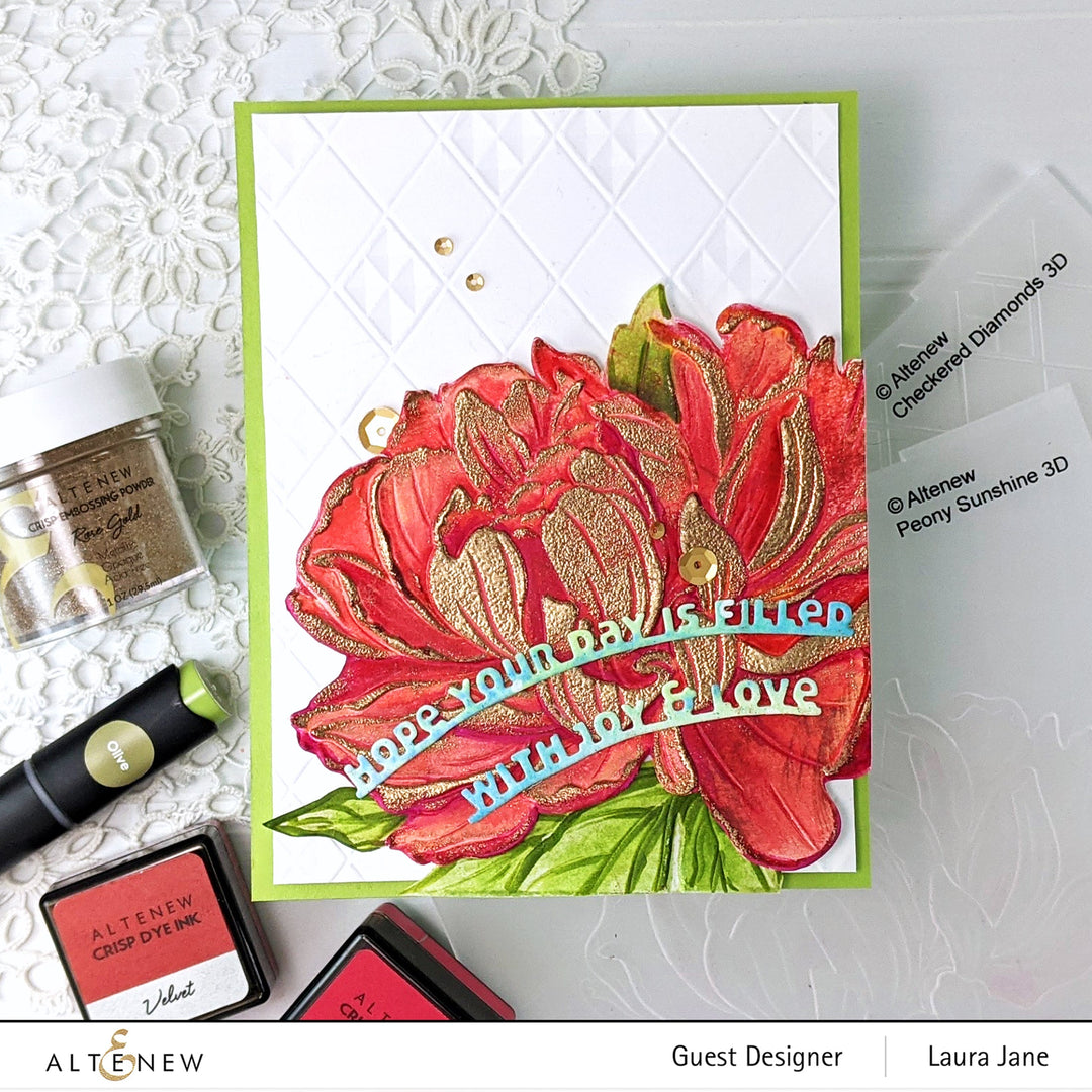 Embossing Folder Peony Sunshine 3D Embossing Folder