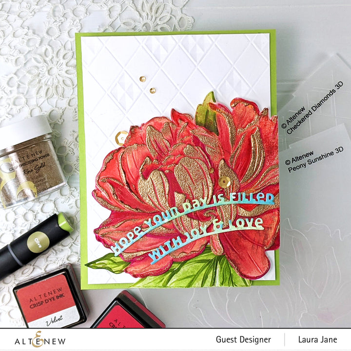 Embossing Folder Peony Sunshine 3D Embossing Folder