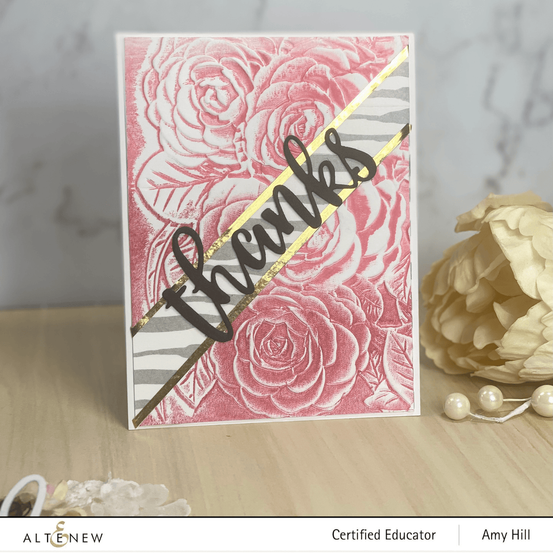 Embossing Folder Pink Perfection Camellia 3D Embossing Folder