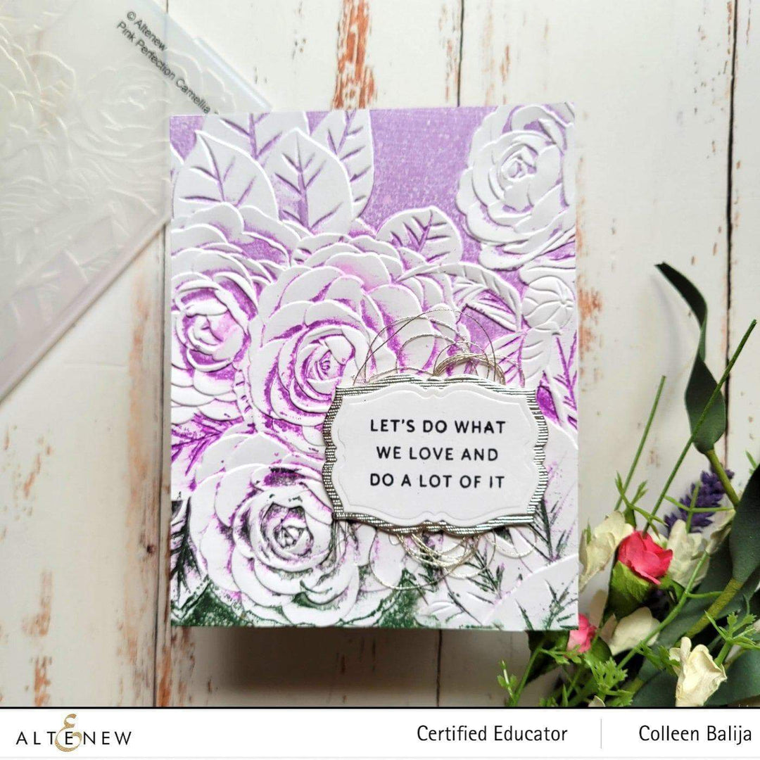Embossing Folder Pink Perfection Camellia 3D Embossing Folder