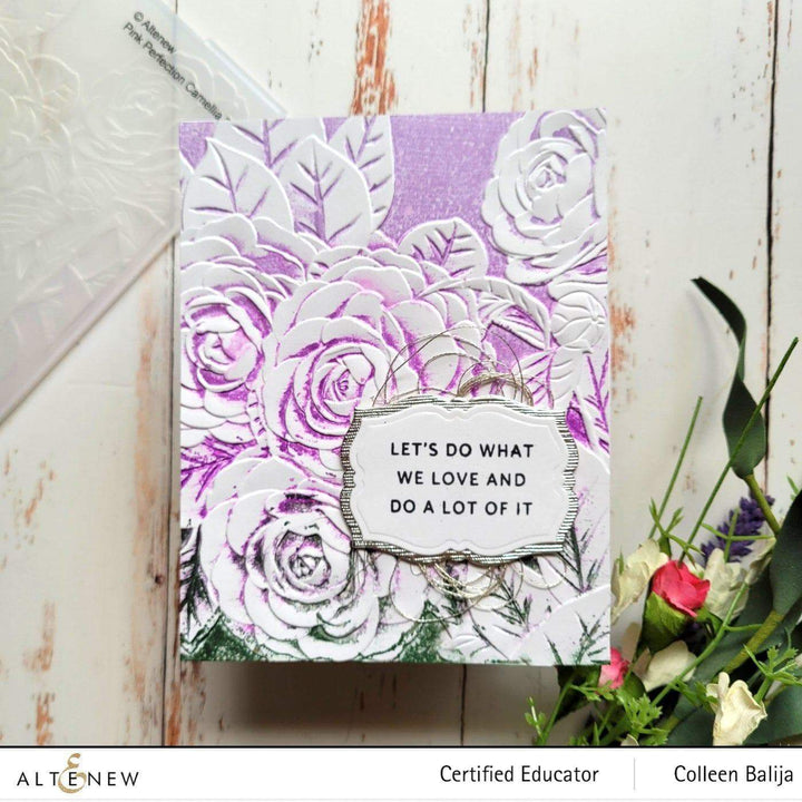 Embossing Folder Pink Perfection Camellia 3D Embossing Folder