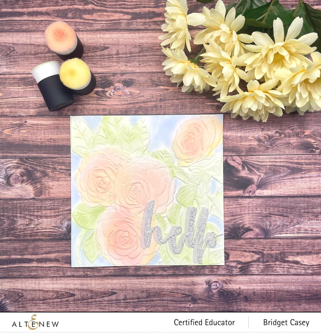 Embossing Folder Pink Perfection Camellia 3D Embossing Folder