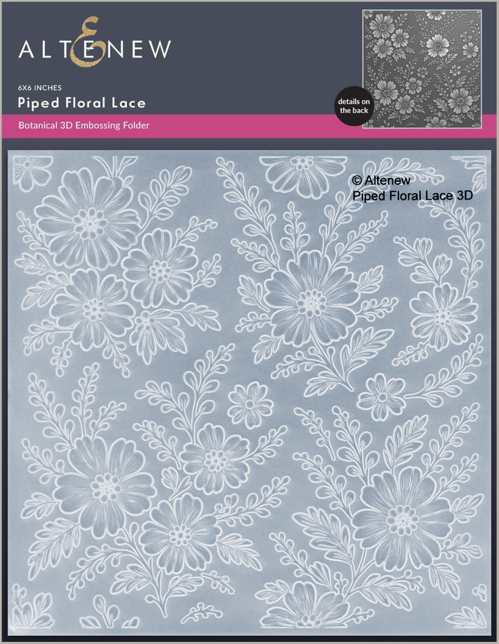 Embossing Folder Piped Floral Lace 3D Embossing Folder