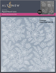 Embossing Folder Piped Floral Lace 3D Embossing Folder