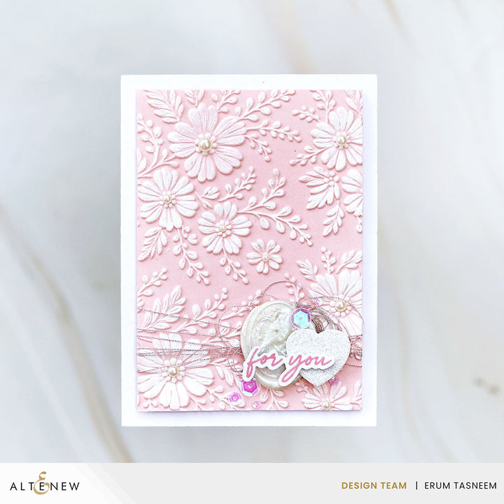 Embossing Folder Piped Floral Lace 3D Embossing Folder