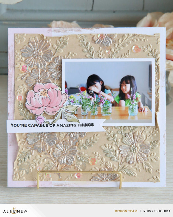 Embossing Folder Piped Floral Lace 3D Embossing Folder