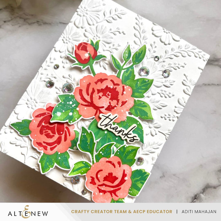 Embossing Folder Piped Floral Lace 3D Embossing Folder
