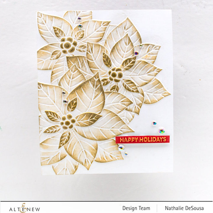 Embossing Folder Poinsettia Cluster 3D Embossing Folder