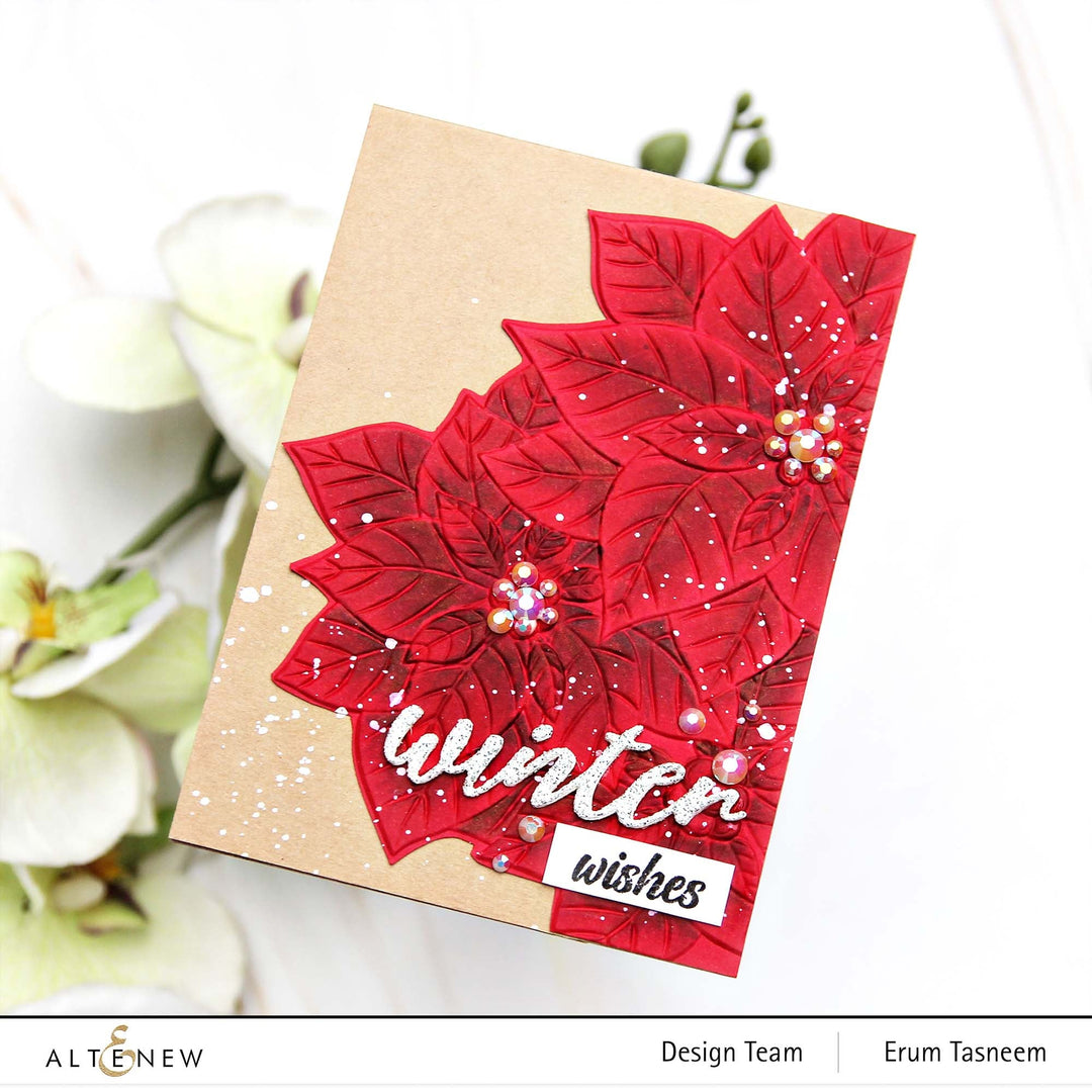 Embossing Folder Poinsettia Cluster 3D Embossing Folder