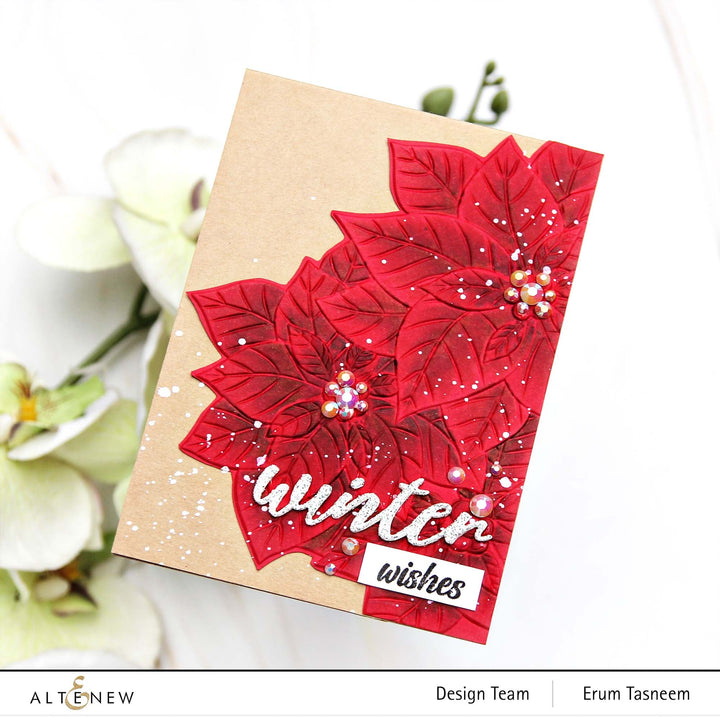 Embossing Folder Poinsettia Cluster 3D Embossing Folder