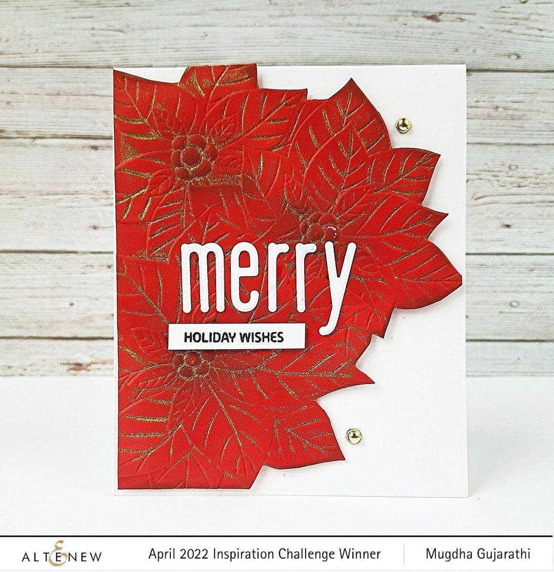 Embossing Folder Poinsettia Cluster 3D Embossing Folder