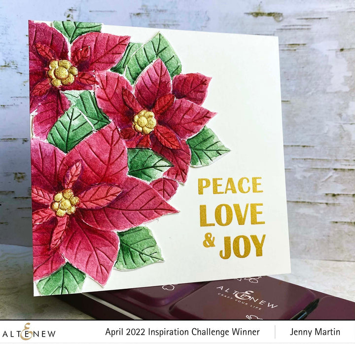 Embossing Folder Poinsettia Cluster 3D Embossing Folder