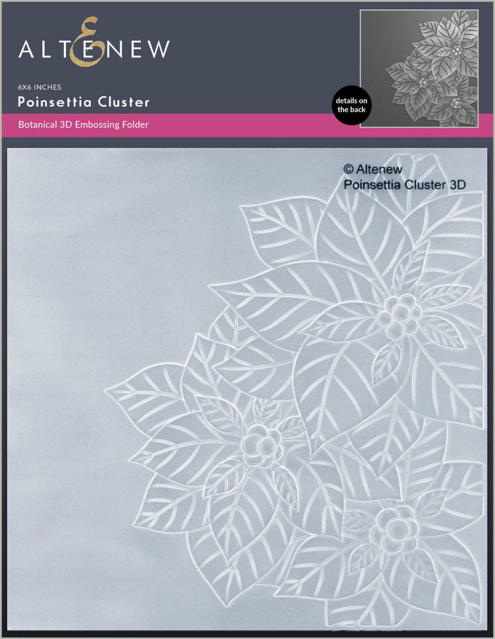 Embossing Folder Poinsettia Cluster 3D Embossing Folder