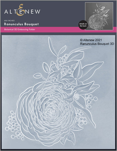Embossing Folder Ranunculus Bouquet 3D Embossing Folder
