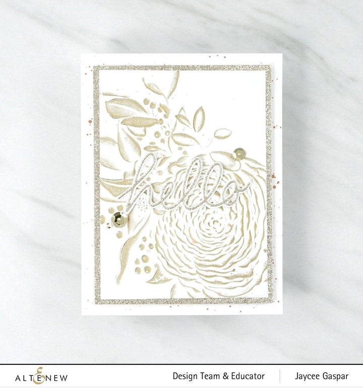 Embossing Folder Ranunculus Bouquet 3D Embossing Folder