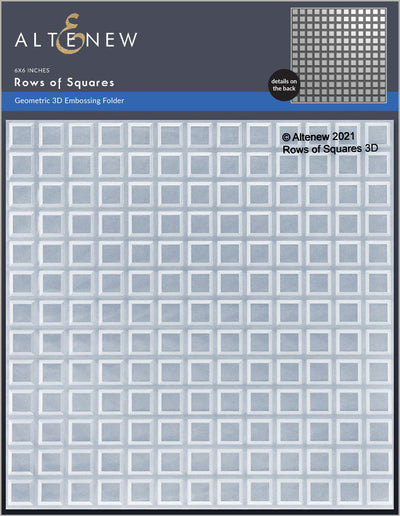 Embossing Folder Rows of Squares 3D Embossing Folder