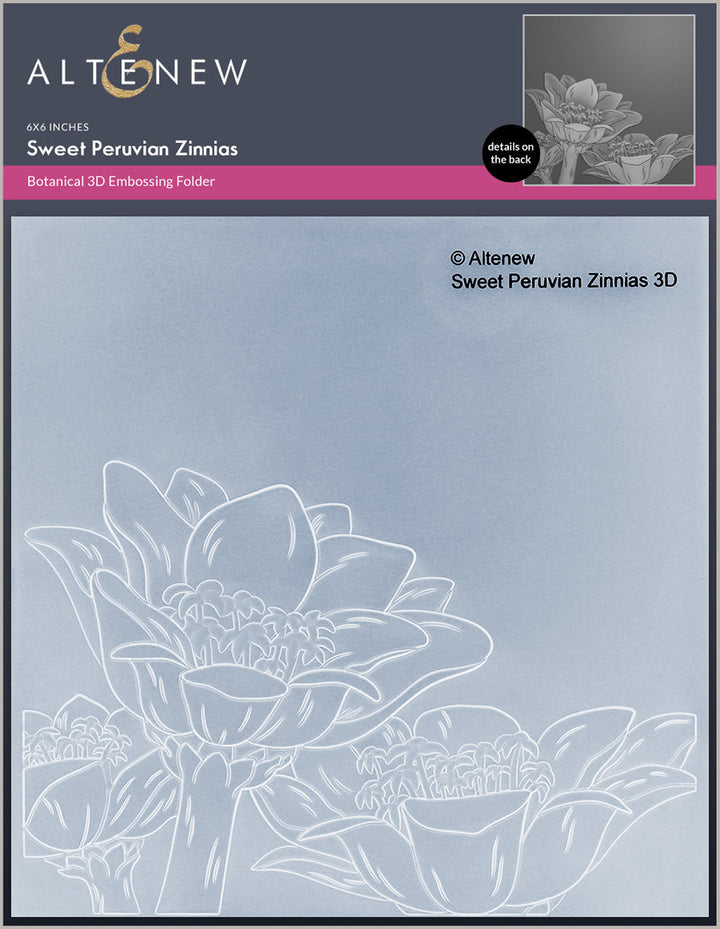 Embossing Folder Sweet Peruvian Zinnias 3D Embossing Folder
