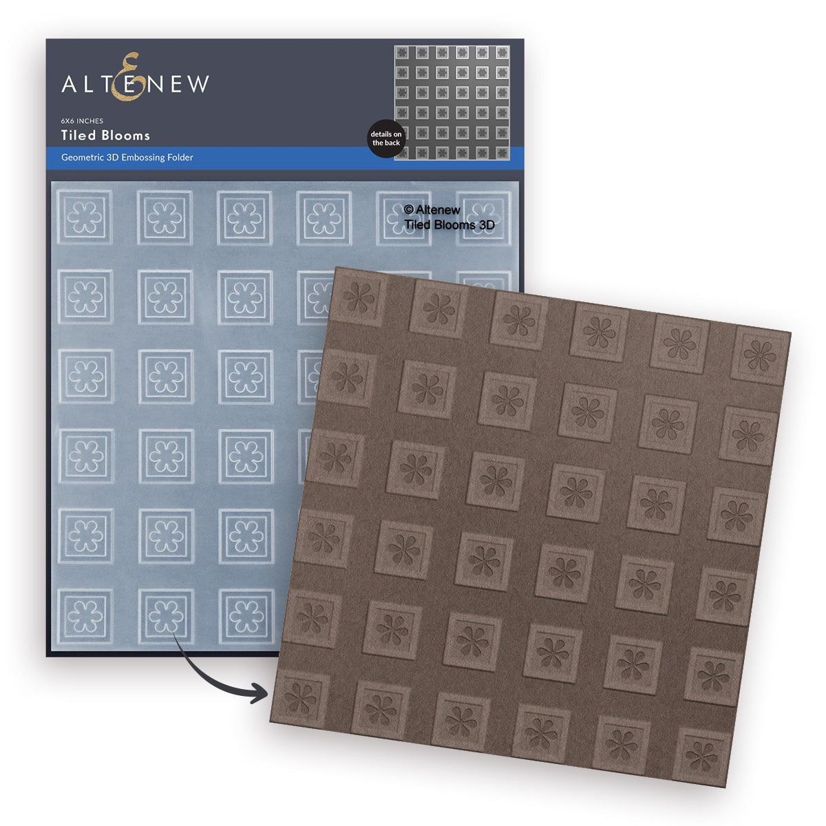 Embossing Folder Tiled Blooms 3D Embossing Folder