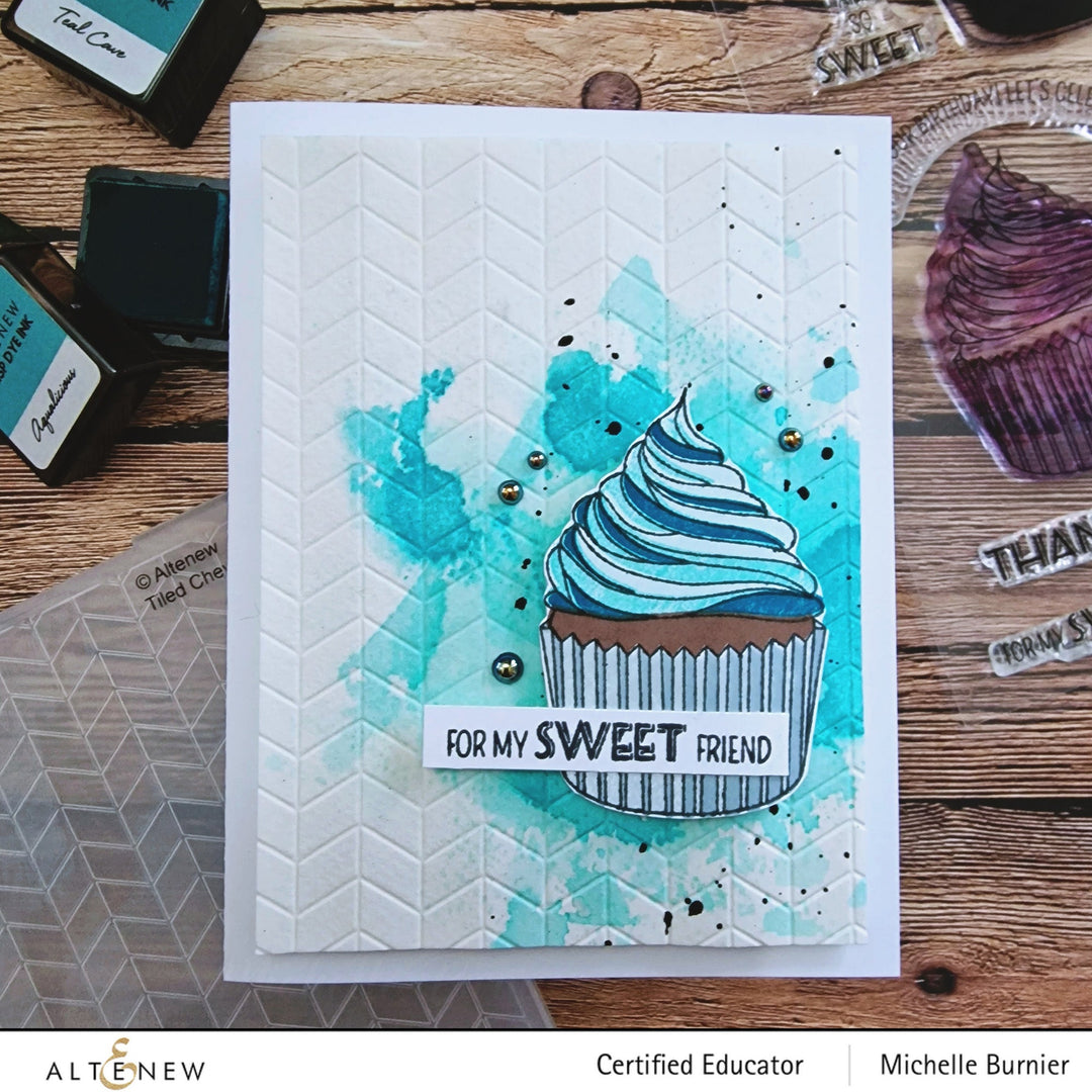 Embossing Folder Tiled Chevron 3D Embossing Folder