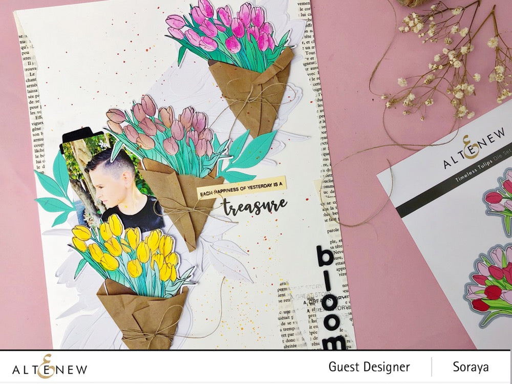 Embossing Folder Tulip Bouquet 3D Embossing Folder
