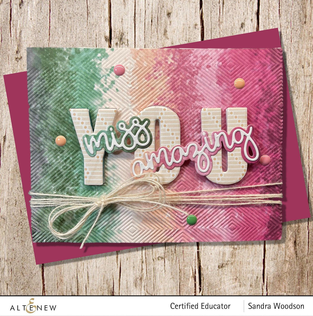 Embossing Folder Waffled Diamonds 3D Embossing Folder