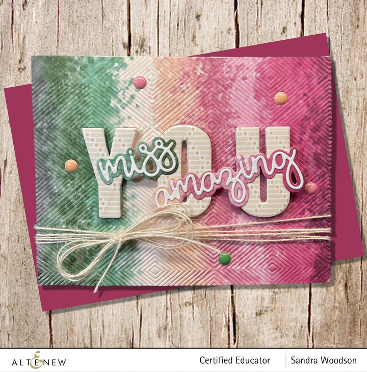 Embossing Folder Waffled Diamonds 3D Embossing Folder
