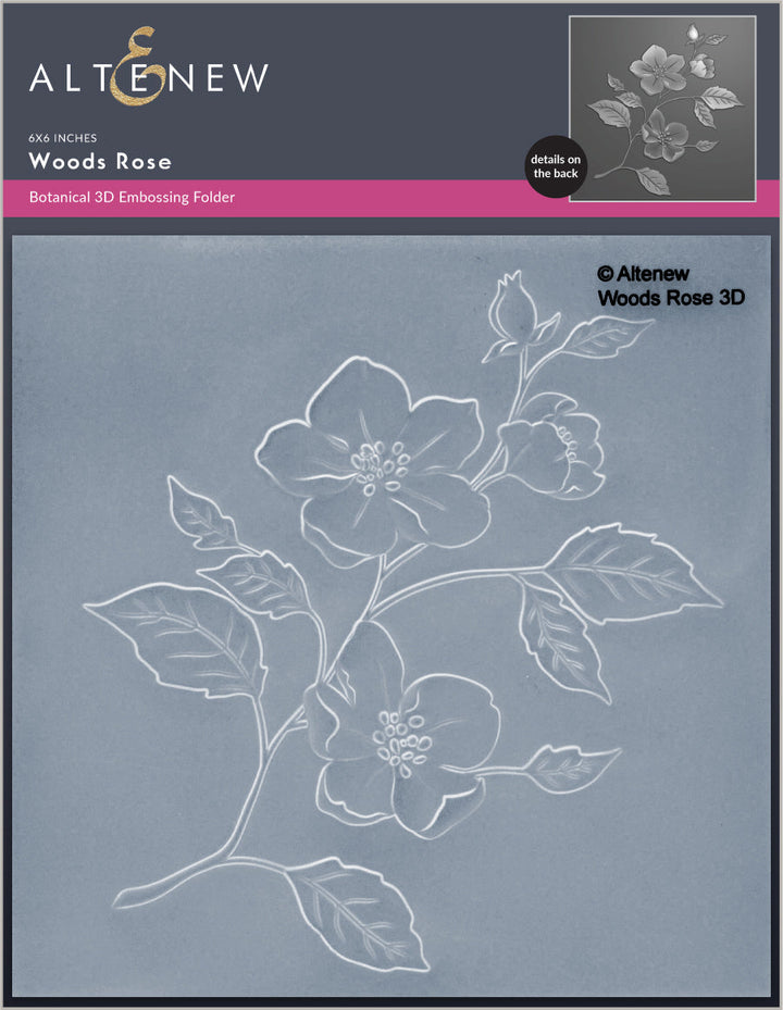 Embossing Folder Woods Rose 3D Embossing Folder