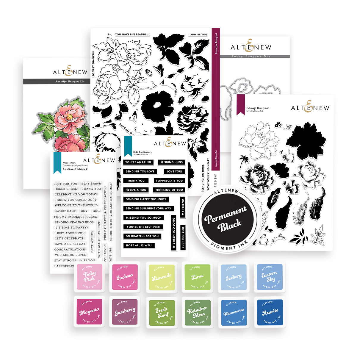 High Value Bundle Floral Layering Stamp & Ink Essentials Set