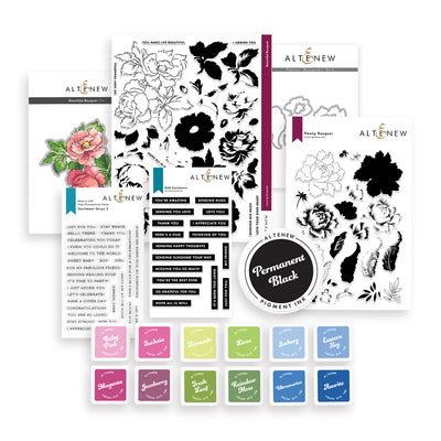 High Value Bundle Floral Layering Stamp & Ink Essentials Set